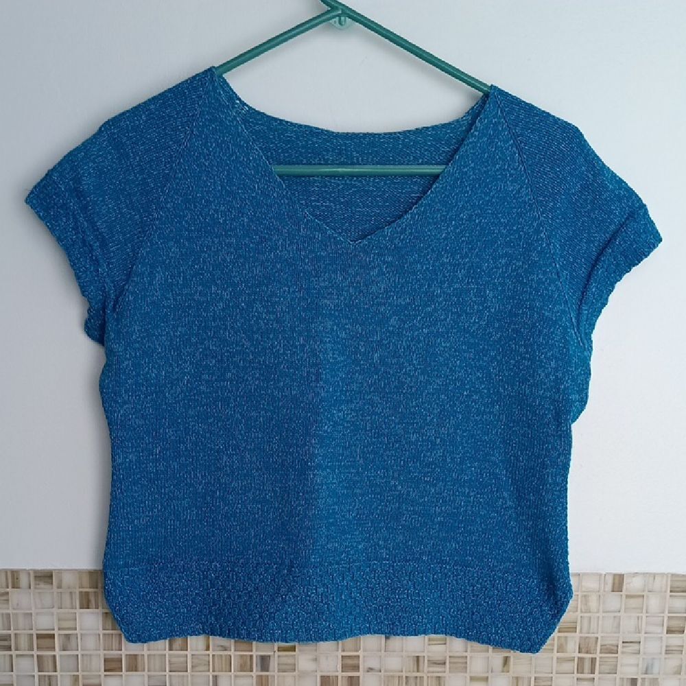 Vintage Knit Boxy Cotton Tee Shirt